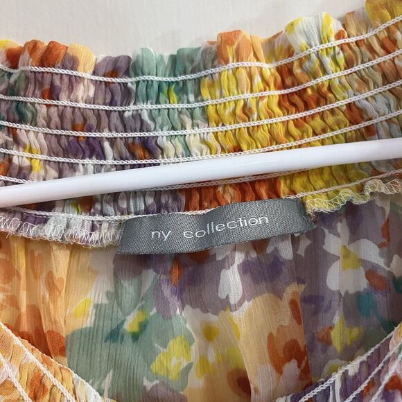 NY Collection Swim Cover Up Womens One Size Boho Pullover Foral Print Fairycore - Picture 3 of 7